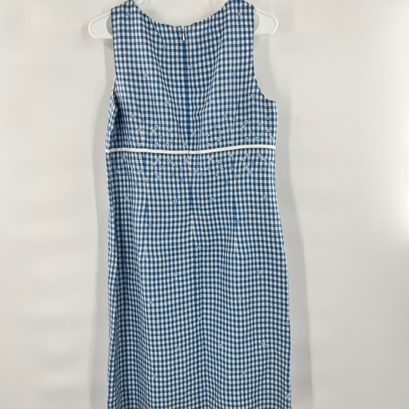 Talbots blue white sleeveless dress size 8 gingham - Picture 6 of 8
